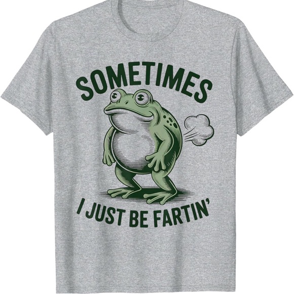 Gray Frog Funny Graphic T-Shirt - Picture 1 of 1